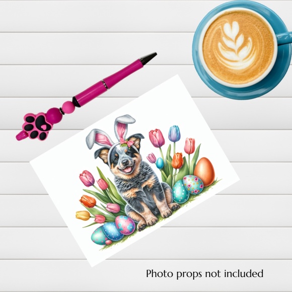 Australian Cattle Dog Easter Cards, Blank Note Card Set - Picture 5 of 7